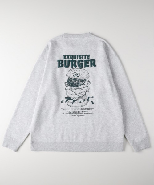 Right-on(ライトオン)の「バックフードプリント クルーネックトレーナー (インパクトプリント / レギュラーフィット / TC裏起毛 / ストリートスタイル)(スウェット・メンズ・ブラック/ネイビー/ライトグレー・M/L/XL)」の2枚目の写真