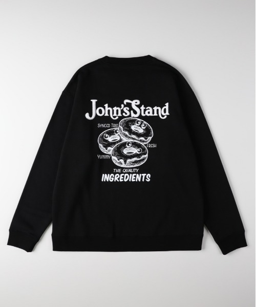 Right-on(ライトオン)の「バックフードプリント クルーネックトレーナー (インパクトプリント / レギュラーフィット / TC裏起毛 / ストリートスタイル)(スウェット・メンズ・ブラック/ネイビー/ライトグレー・M/L/XL)」の1枚目の写真