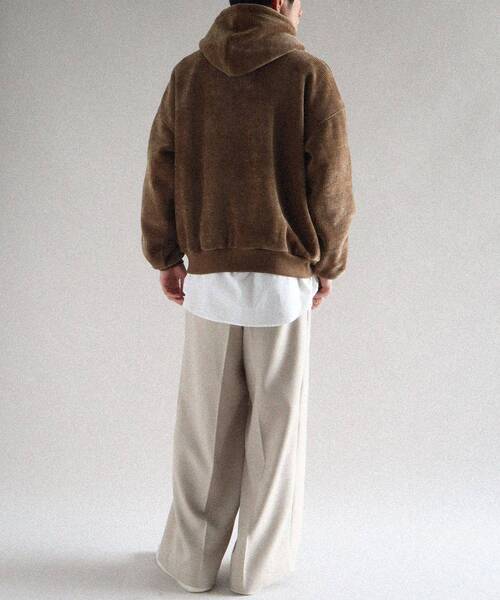 CRAFT STANDARD BOUTIQUE(クラフトスタンダードブティック)の「裏フリースモールパーカー(パーカー・メンズ・ライトグレー/ブラウン/ブラック・M/L/XL)」の12枚目の写真