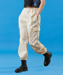 KOLEAT（コレット）の「夏クーリングバサラッカーワイドバンディングカーゴパンツ[アイボリー]（スウェットパンツ）」