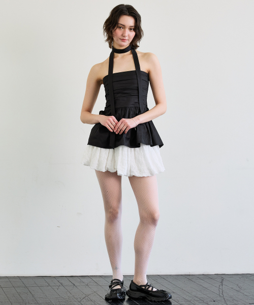 ARI（アリ）の「NOVA SMOCKED SCARF TUBE TOP / BLACK（シャツ/ブラウス・レディース・ブラック・FREE）」の5枚目の写真
