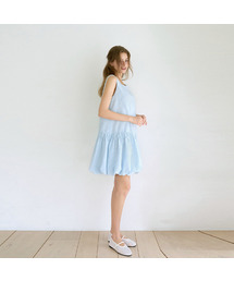 Pumpkin puff stripe dress