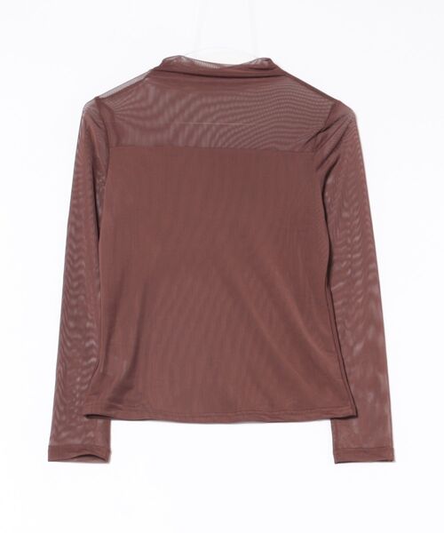 styiro（スタイロ）の「レイヤードトップス シースルーハイネックカットソー（Tシャツ/カットソー・レディース・ホワイト/ブラウン/ブラック・XS/S/M）」の4枚目の写真