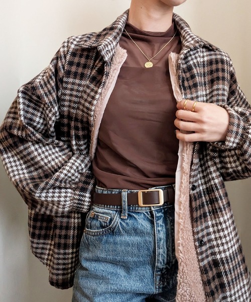 styiro（スタイロ）の「レイヤードトップス シースルーハイネックカットソー（Tシャツ/カットソー・レディース・ホワイト/ブラウン/ブラック・XS/S/M）」の6枚目の写真