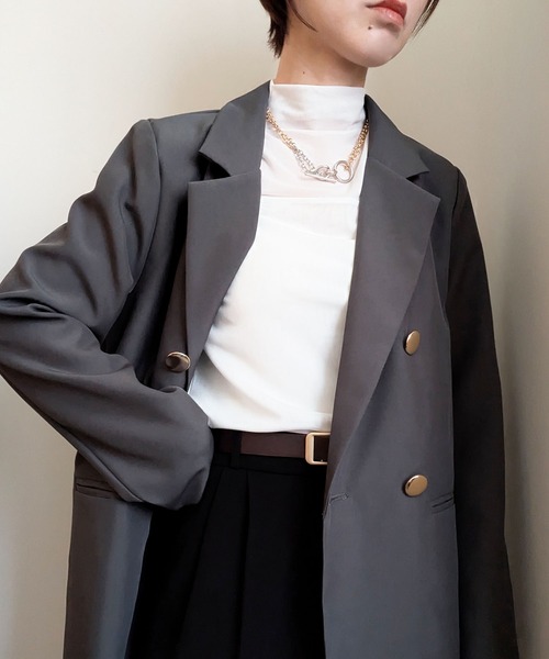 styiro（スタイロ）の「レイヤードトップス シースルーハイネックカットソー（Tシャツ/カットソー・レディース・ホワイト/ブラウン/ブラック・XS/S/M）」の19枚目の写真