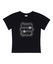 グラデーションストーリープリンティングスリムフィット半袖Tシャツブラック