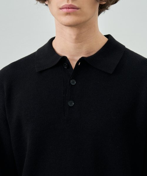 DRAW FIT（ドローフィット）の「ウールPBTハーフカラーニット[ブラック]（ポロシャツ・メンズ・その他・X-LARGE/LARGE/MEDIUM）」の3枚目の写真