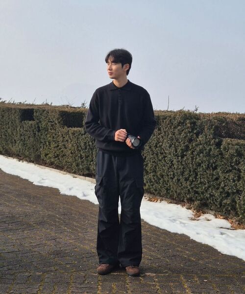 DRAW FIT（ドローフィット）の「ウールPBTハーフカラーニット[ブラック]（ポロシャツ・メンズ・その他・X-LARGE/LARGE/MEDIUM）」の5枚目の写真