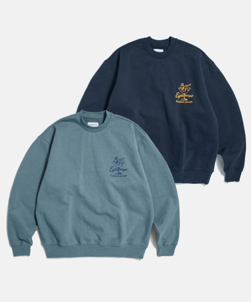 ESPIONAGE（エスピオナジ）の「Cocktail Lounge Heavyweight Sweatshirt Vintage Blue（スウェット・レディース・その他・MEDIUM/LARGE/X-LARGE）」の3枚目の写真