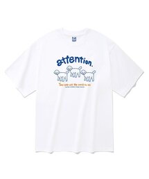アテンション 半袖Tシャツ ホワイト