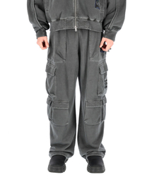 OURPOCKETS（アワーポケッツ）の「Grid Garment Dyed Pockets Sweatpants (Steel Grey)（スウェットパンツ）」