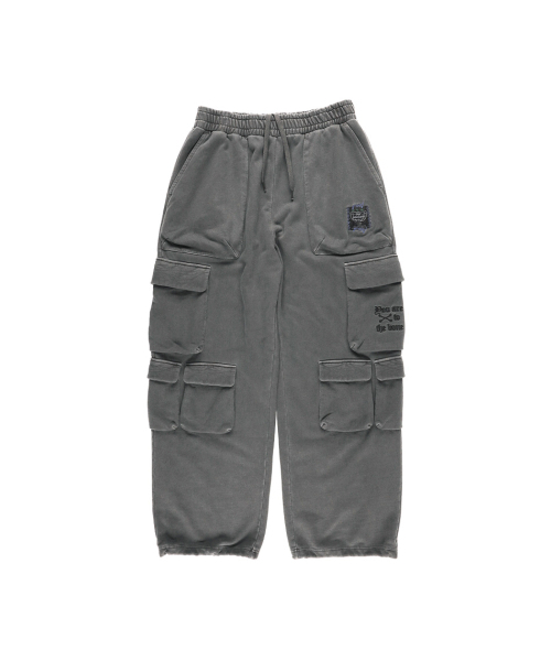OURPOCKETS(アワーポケッツ)の「グリッドガーメントダイイングポケットスウェットパンツ(スチールグレー)(スウェットパンツ・レディース・グレー・LARGE/X-LARGE/MEDIUM)」の4枚目の写真