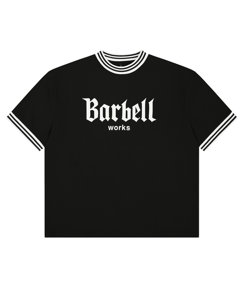 BARBELLWORKS(バーベルワークス)の「ソロナ ヨコ リンガーオーバーフィット(Tシャツ/カットソー・メンズ・ホワイト/ブラック・LARGE/X-LARGE)」の1枚目の写真