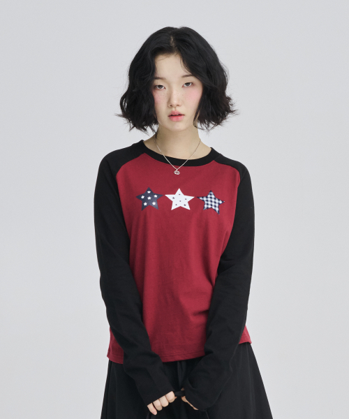 AWESOME STUDIO(オーサムスタジオ)の「スタラグランスリーブTシャツワイン(Tシャツ/カットソー・レディース・バーガンディー・FREE)」の2枚目の写真