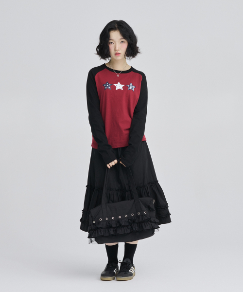 AWESOME STUDIO(オーサムスタジオ)の「スタラグランスリーブTシャツワイン(Tシャツ/カットソー・レディース・バーガンディー・FREE)」の6枚目の写真