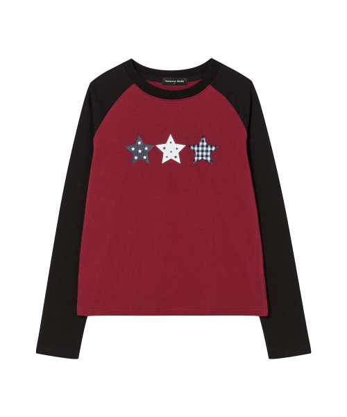 AWESOME STUDIO(オーサムスタジオ)の「スタラグランスリーブTシャツワイン(Tシャツ/カットソー・レディース・バーガンディー・FREE)」の7枚目の写真