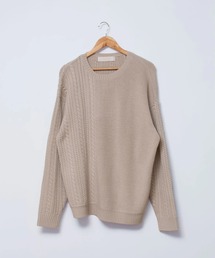 A blends ケーブルアシンメトリーニット