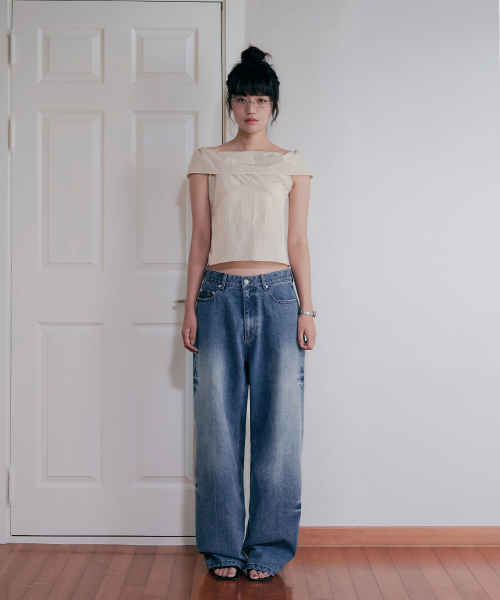 OURDAYZ（アワーデイズ）の「クリンクルドミンゴワイドデニムパンツ[MID BLUE]（デニムパンツ・レディース・その他・LARGE）」の8枚目の写真