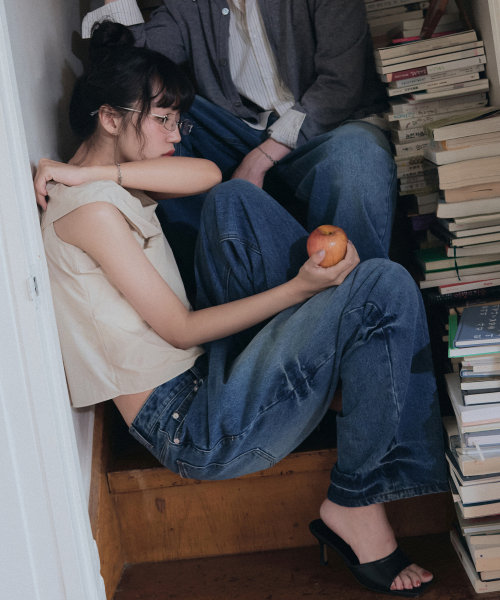 OURDAYZ（アワーデイズ）の「クリンクルドミンゴワイドデニムパンツ[MID BLUE]（デニムパンツ・レディース・その他・LARGE）」の10枚目の写真