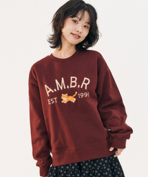 チーズ刺繍スウェットTシャツ AMM1317 (バーガンディ)