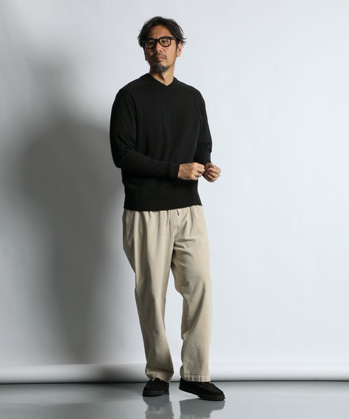 The DUFFER of ST.GEORGE(ザダファーオブセントジョージ)の「HEAT WARM V NECK KNIT:帯電防止・吸湿発熱機能 Vネックニット(ニット/セーター・メンズ・チャコールグレー/ブラック/ライトグレー・MEDIUM/LARGE/X-LARGE)」の5枚目の写真