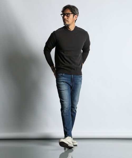 The DUFFER of ST.GEORGE(ザダファーオブセントジョージ)の「HEAT WARM V NECK KNIT:帯電防止・吸湿発熱機能 Vネックニット(ニット/セーター・メンズ・チャコールグレー/ブラック/ライトグレー・MEDIUM/LARGE/X-LARGE)」の9枚目の写真