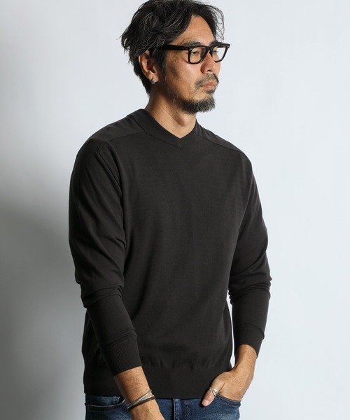 HEAT WARM V NECK KNIT：帯電防止・吸湿発熱機能 Vネックニット