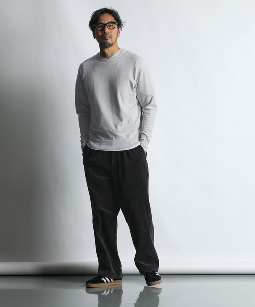The DUFFER of ST.GEORGE(ザダファーオブセントジョージ)の「HEAT WARM V NECK KNIT:帯電防止・吸湿発熱機能 Vネックニット(ニット/セーター・メンズ・チャコールグレー/ブラック/ライトグレー・MEDIUM/LARGE/X-LARGE)」の13枚目の写真