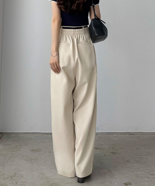 callautia(カラウティア)の「リボンデザインワイドパンツ(スラックス・レディース・チャコール/ブラック/アイボリー・SMALL/MEDIUM/LARGE)」の11枚目の写真