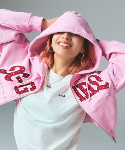 unknown pink ピンク　パーカー　希少カラー 最終値下げ‼️早い者勝ち】unknown pink ピンク パーカー XL レア