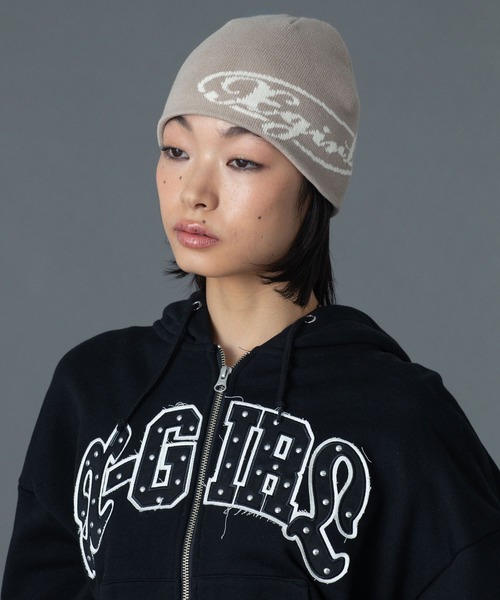 X-girl(エックスガール)の「STUDDED LOGO ZIP UP SWEAT HOODIE(パーカー・レディース・ブラック/ライトピンク/オリーブ・S/M)」の21枚目の写真