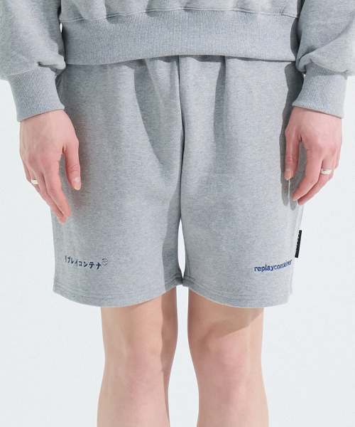 replaycontainer(リプレイコンテナ)の「double logo sweat shorts (gray)(その他パンツ・メンズ・その他・FREE)」の1枚目の写真