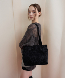 CHRISTINE PROJECT（クリスティンプロジェクト）の「DOUBLE BELT SHOULDER MEDIUM(BLACK TRUFFLE)（ショルダーバッグ・レディース）」