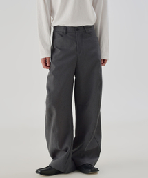 OWSA（オウサ）の「切り替えダーツスラックスパンツ - グレー M（スラックス）」