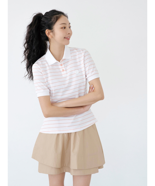 NITINA(ニティナ)の「ストライプカラー Tシャツ S/PK(ポロシャツ・レディース・ピンク・SMALL/MEDIUM)」の4枚目の写真