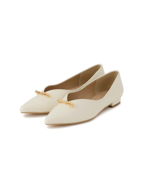 ROPE' PICNIC(ロペピクニック)の「メタルリボンVカットフラットパンプス(パンプス・レディース・ブラック/ベージュ系その他2/キナリ・23/24/23.5)」の10枚目の写真