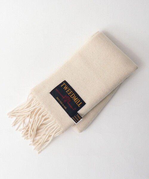 TWEED MILL（ツイードミル）の「【TWEEDMILL/ツイードミル】Lambswool Muffler Solid 25（マフラー・メンズ・アイボリー/ブラック/ライトブルー/グレー・FREE）」の5枚目の写真