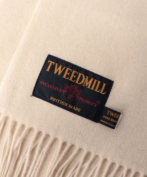 TWEED MILL（ツイードミル）の「【TWEEDMILL/ツイードミル】Lambswool Muffler Solid 25（マフラー・メンズ・アイボリー/ブラック/ライトブルー/グレー・FREE）」の6枚目の写真