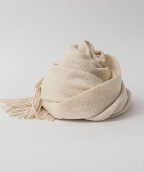 TWEED MILL（ツイードミル）の「【TWEEDMILL/ツイードミル】Lambswool Muffler Solid 25（マフラー・メンズ・アイボリー/ブラック/ライトブルー/グレー・FREE）」の9枚目の写真