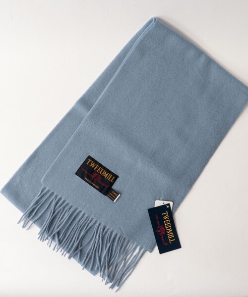 TWEED MILL（ツイードミル）の「【TWEEDMILL/ツイードミル】Lambswool Muffler Solid 25（マフラー・メンズ・アイボリー/ブラック/ライトブルー/グレー・FREE）」の13枚目の写真