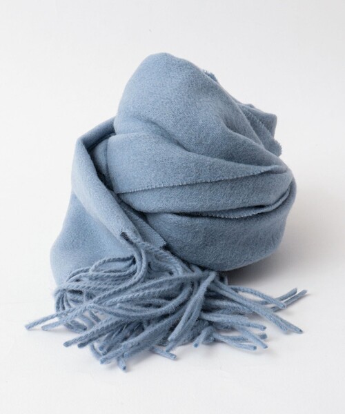 TWEED MILL（ツイードミル）の「【TWEEDMILL/ツイードミル】Lambswool Muffler Solid 25（マフラー・メンズ・アイボリー/ブラック/ライトブルー/グレー・FREE）」の18枚目の写真