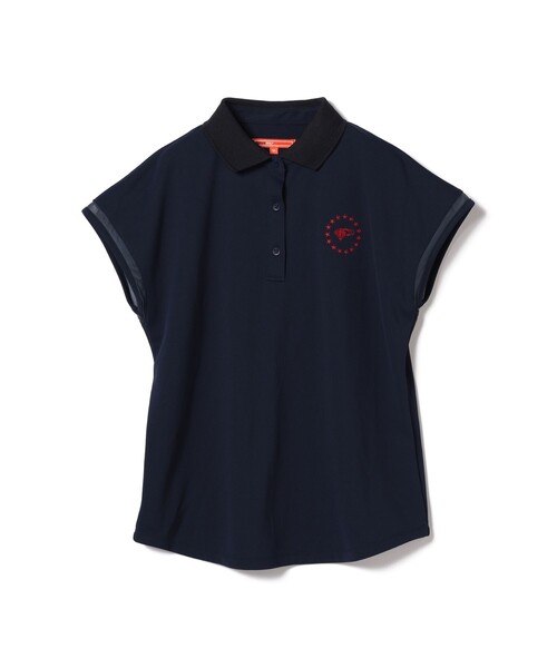 BEAMS GOLF(ビームスゴルフ)の「ORANGE LABEL / フレンチスリーブ ポロシャツ(吸水速乾・UVカット)(ポロシャツ・レディース・レッド/ホワイト/ネイビー・LARGE/SMALL/MEDIUM)」の2枚目の写真