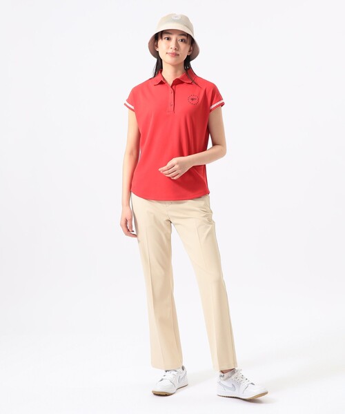 BEAMS GOLF(ビームスゴルフ)の「ORANGE LABEL / フレンチスリーブ ポロシャツ(吸水速乾・UVカット)(ポロシャツ・レディース・レッド/ホワイト/ネイビー・LARGE/SMALL/MEDIUM)」の6枚目の写真