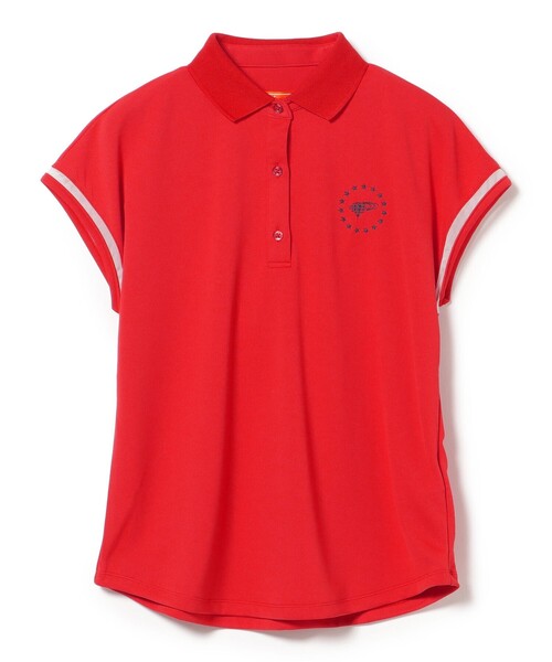 BEAMS GOLF(ビームスゴルフ)の「ORANGE LABEL / フレンチスリーブ ポロシャツ(吸水速乾・UVカット)(ポロシャツ・レディース・レッド/ホワイト/ネイビー・LARGE/SMALL/MEDIUM)」の15枚目の写真