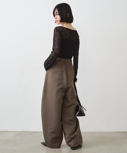 LOUNGEDRESS（ラウンジドレス）の「モノグラムシアープルオーバー（Tシャツ/カットソー・レディース・ブラック/ベージュ・FREE）」の20枚目の写真