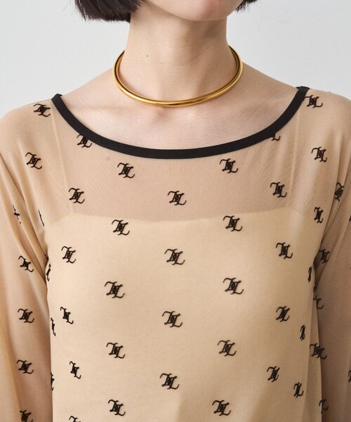 LOUNGEDRESS（ラウンジドレス）の「モノグラムシアープルオーバー（Tシャツ/カットソー・レディース・ブラック/ベージュ・FREE）」の14枚目の写真