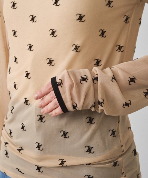 LOUNGEDRESS（ラウンジドレス）の「モノグラムシアープルオーバー（Tシャツ/カットソー・レディース・ブラック/ベージュ・FREE）」の15枚目の写真