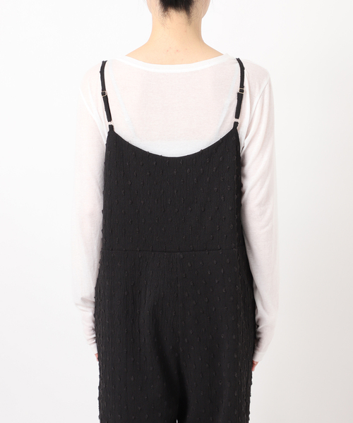 Spick & Span（スピックアンドスパン）の「《WEB限定 / 追加》ドットジャガードサロペット（サロペット/オーバーオール・レディース・ブラック・36/38）」の13枚目の写真