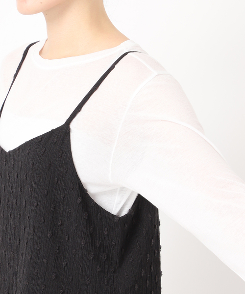 Spick & Span（スピックアンドスパン）の「《WEB限定 / 追加》ドットジャガードサロペット（サロペット/オーバーオール・レディース・ブラック・36/38）」の14枚目の写真