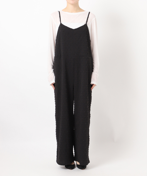 Spick & Span（スピックアンドスパン）の「《WEB限定 / 追加》ドットジャガードサロペット（サロペット/オーバーオール・レディース・ブラック・36/38）」の19枚目の写真